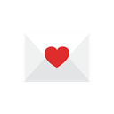Letter, love Black icon