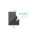 smartphone, Message Black icon