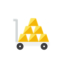 gold, Cart Black icon