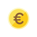 Euro, coin Black icon