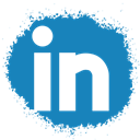 Linkedin, Spray, media, colour, set, Social SteelBlue icon