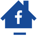Facebook, house, Social, Home DarkSlateBlue icon