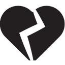 Broken, Heart Black icon