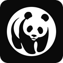 World wild fund, wwf Black icon