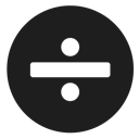 sign, Character, math, share, division Black icon