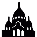 coeur, Monuments, Basilica, paris, Sacré, Montmartre Black icon