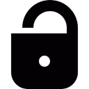 Unlock, padlock, password, open, security Black icon