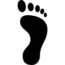 step, barefoot, Feet, steps Black icon