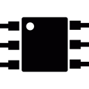 electronics, Chip, Circuit, Component, Logic Gates Black icon