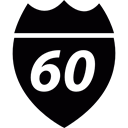 shield, 60, signs, Route Black icon