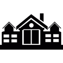 house, Cottage, buildings, Bungalow Black icon