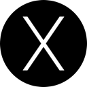 x, Os, mac Black icon