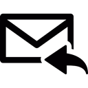 Message, Replying, mail, technology Black icon