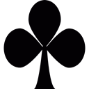 commerce, shamrock, poker, Clover, Clubs Black icon