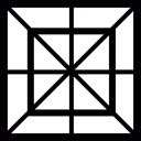 lines, horizontal, square, vertical, Oblique Black icon