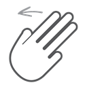 Finger, scroll, Left, Gesture, interactive, swipe, Hand Black icon