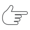 Hand, right, interactive, Finger, Gesture, swipe, scroll Black icon