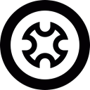 symbol, Circular, button, Tools And Utensils, wheels Black icon