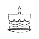 happy birthday, birthday, cupcake, cake, food Black icon