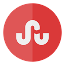 media, Circle, stumble, Social Crimson icon