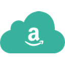 Shop, Amazon, sell, shopping, Cloud LightSeaGreen icon