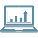 Laptop, statistics, Monitoring, graph, Computer, chart, Analytics CadetBlue icon