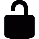 Lock, networking, password, open, Unlocked, secure Black icon