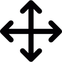 Move, Arrows, Four, vertical, Cursor, expand, horizontal Black icon