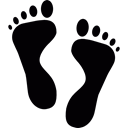 Footmark, Feet, mark, Foot, shapes, Footprint, step Black icon
