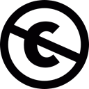 Logo, prohibition, creative, forbidden, Commons, Copyright Black icon