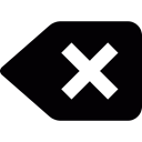 remove, tag, Label, cancel, delete, erase Black icon