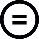 Equal, same, equality, technology Black icon