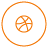 Social, share, Dribble DarkOrange icon