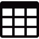 Cells, word, Tables, interface Black icon