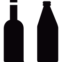 bottles, beer, wine, interface Black icon