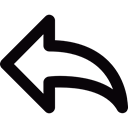 Arrow, reply, web, Left Black icon