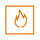 Element, square, fire Black icon