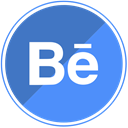 share, Social, media, Design, web, Behance CornflowerBlue icon