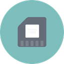 card, memory, storage, Data, Sd, Memory card MediumAquamarine icon