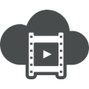 Dia, movie, play, video, Clip, Multimedia, Cloud Icon