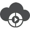 round, Cloud, Arrow, Multimedia, play, Cloud computing, buttons Icon