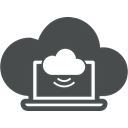 Connect, communicate, Laptop, Cloud, network, Connecting, Cloud computing Icon