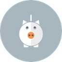 Money, piggy bank, pig, savings, Cash Silver icon