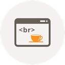 html, Coding, Break, Code, coffee cup, window, Coffee WhiteSmoke icon