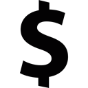 Currency, Finance, Money, Business, Dollar Black icon