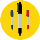 Draw, Pen, sharpie, marker Gold icon