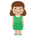 kid, Female, Avatar, person, Child, Girl, green Black icon