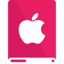 White, drive, pink, Apple Icon
