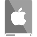 drive, grey, White, Apple Icon