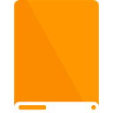 drive, Orange, White Icon
